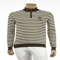 LPGA Golf Wear 남성 스트라이프 패턴 반집업 티셔츠 L171KT161P
