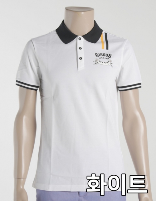 23구 골프 남성 서커스 컬렉션 배색 반팔 폴로셔츠 1119MTO015