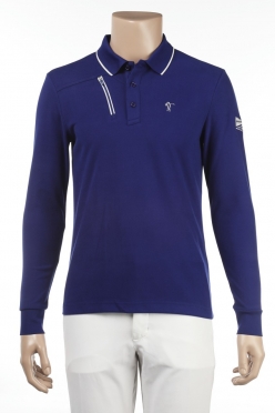 LPGA Golf Wear 남성 소프트 지퍼 포인트 긴팔 카라티셔츠 L173TS202P