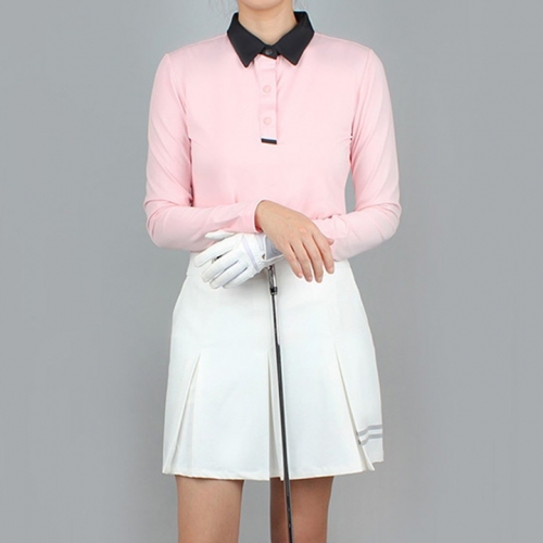 인테로 여성 긴팔 투톤 골프 티셔츠 WISHX