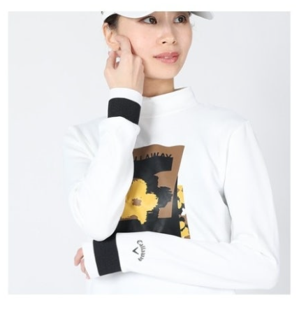 캘러웨이 플라워 하이넥 여성 긴팔 티셔츠 [이월 정품]