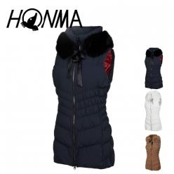 혼마 여성 여우털 카라 퀄팅 다운 베스트&nbsp;HWHD321B645