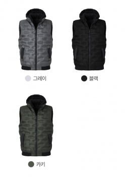 이카룩 경량 퀼팅 후드 탈부착 패딩 조끼 CJP145