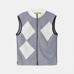 이카룩 남성 ​​​​​​​골프앤라이프 아가일 집업 니트 조끼 IK-CJP137