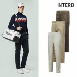 인테로 골프 남성 부드러운 스판 코듀로이 골덴 기모바지 XWMS