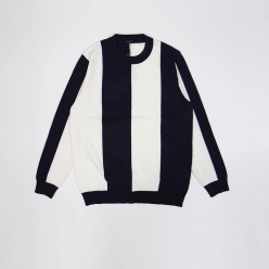 이카룩 배색 스트라이프 라운드넥 긴팔 니트&nbsp;WIA-NIT134