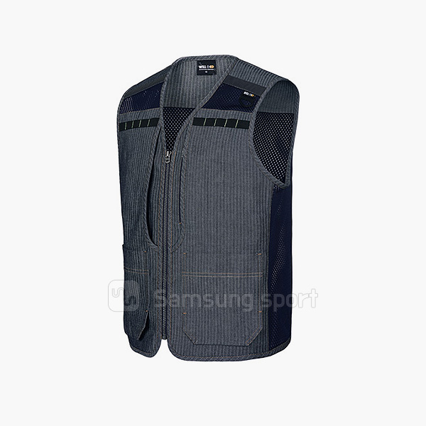 [37년전통] SBPR-808 헤링본 데님 등판 메쉬 조끼