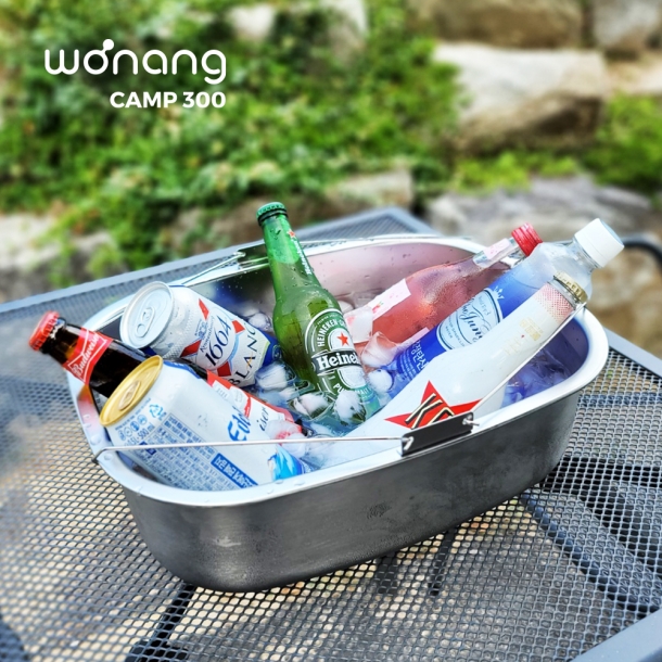 원앙 다용도 캠핑싱크 설거지통 캠핑도마+조리+냄비 멀티(CAMP 300)