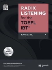 RADIX Listening for the TOEFL iBT Black 1  isbn 9791125335030