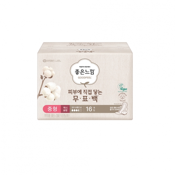 좋은느낌 유기농 순면 무표백 중형 16매 x 3팩