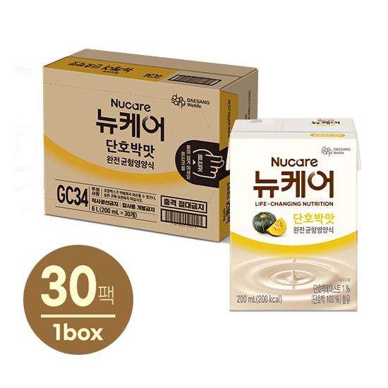대상웰라이프 뉴케어 단호박맛 (200mlx30팩), 1박스 /부드럽고 깊고 진한 단호박맛