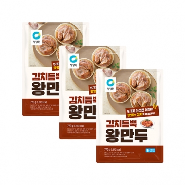 청정원 김치듬뿍 왕만두 770g x3개