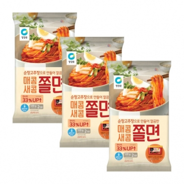 청정원 매콤새콤 쫄면 530g(2인분) x3개