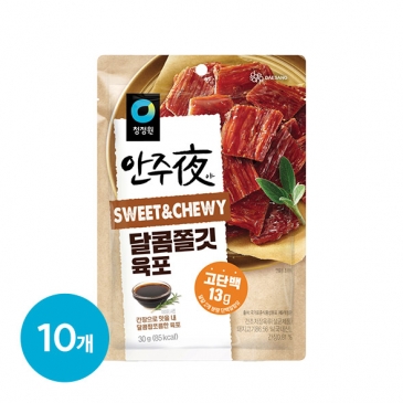 청정원 안주夜 달콤쫄깃육포 30gx10개