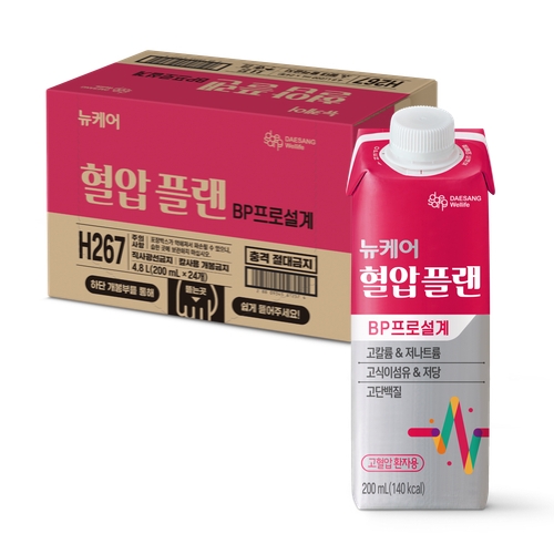 뉴케어 혈압플랜 (200mlx24팩), 1박스 /고혈압환자용 전문 균형영양식