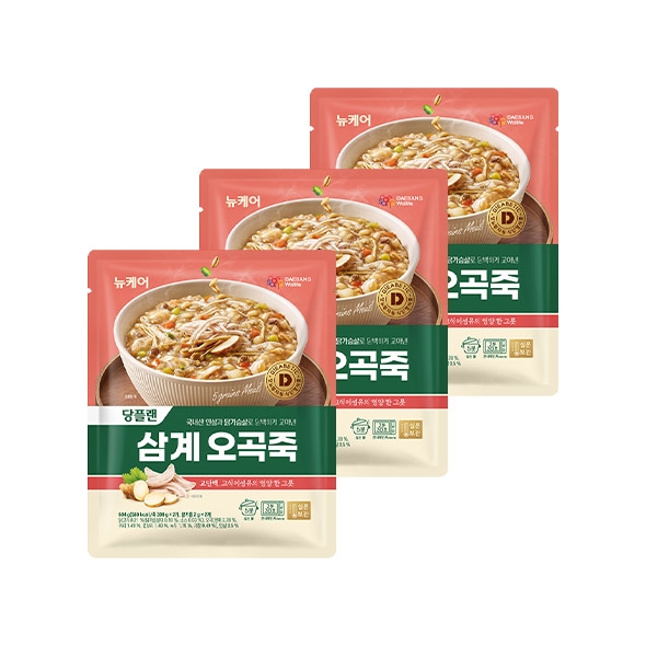 뉴케어 당플랜 삼계 오곡죽(300gx2봉) 총 3봉지