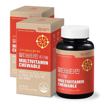 대상웰라이프 멀티비타민 츄어블 (1,200mgx60정) /2개월분, 2박스