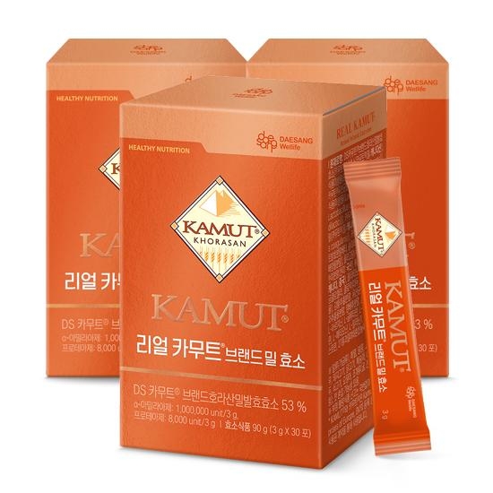 (역가수치 100만) 대상웰라이프 리얼 카무트 브랜드 밀 효소 (3gx30포), 3박스