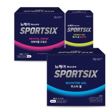 [운동 전|중|후 3종세트] 뉴케어 스포식스 부스터젤(10팩) + 에너지젤 복숭아맛(8개입) + 리바이탈드링크(10팩), 총 3박스