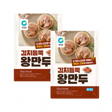 (주말특가) 청정원 김치듬뿍 왕만두 770gx2개 /3,500P 추가적립
