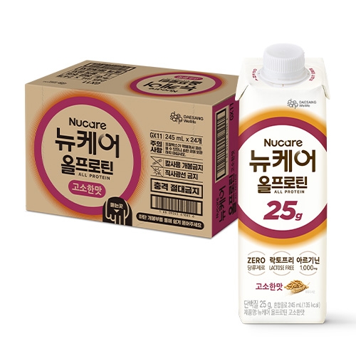 대상웰라이프 뉴케어 올프로틴 고소한맛 (245mlx24팩) 1박스 /단백질 25g 아르기닌 함유 대상웰라이프 뉴케어 올프로틴 고소한맛 (245mlx24팩) 1박스 /단백질 25g 아르기닌 함유