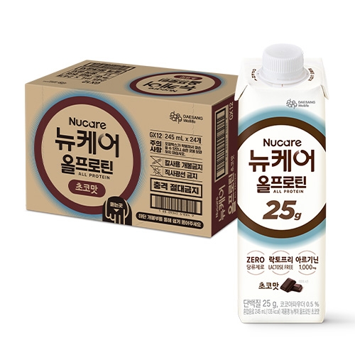 대상웰라이프 뉴케어 올프로틴 초코맛 (245mlx24팩) 1박스 /단백질 25g 아르기닌 함유