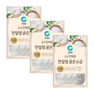 청정원 천일염 굵은소금 1kg x3개