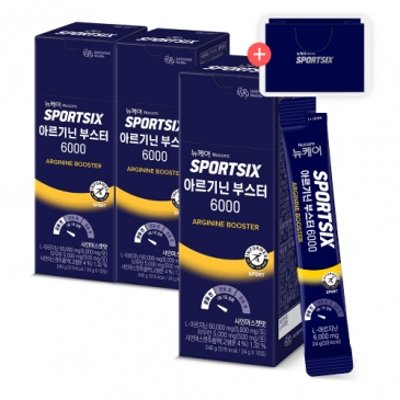(쇼핑백포함) [운동 전] 뉴케어 스포식스 아르기닌 부스터 6000 (24gx10포), 3박스