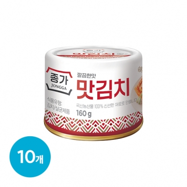 종가 깔끔한맛 맛김치 160g(캔) x10개