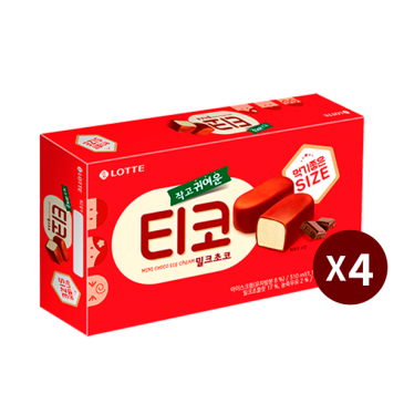 [롯데][빙과][무배] 티코밀크초코4개