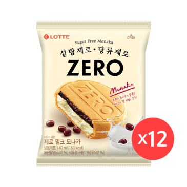 [롯데][빙과][무배] ZERO 모나카 밀크 12개
