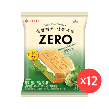 [롯데][빙과][무배] ZERO 모나카 말차 12개