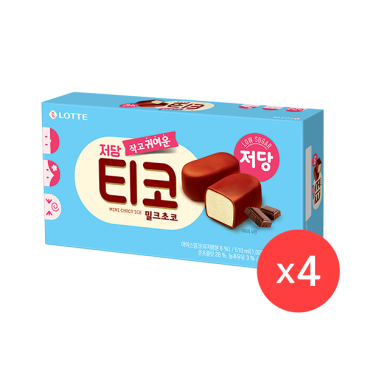 [롯데][빙과][무배] 티코 밀크초코 저당 4개
