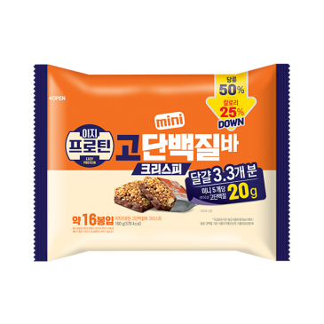 [롯데웰푸드]이지프로틴 고단백질바 크리스피 미니 160g