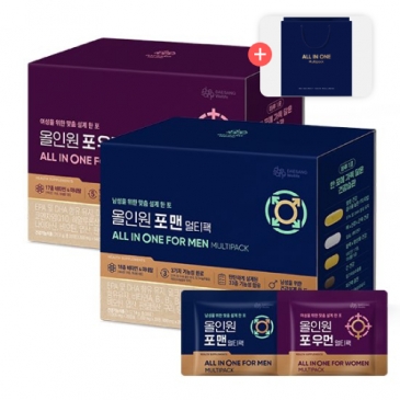 (쇼핑백포함)대상웰라이프 올인원 포 우먼 멀티팩+포 맨 멀티팩(각 28포), 총 2박스