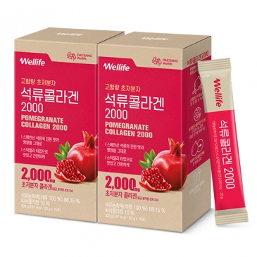 [7일특가]대상웰라이프 고함량 초저분자 석류콜라겐 2000 (20g×15포), 2ea
