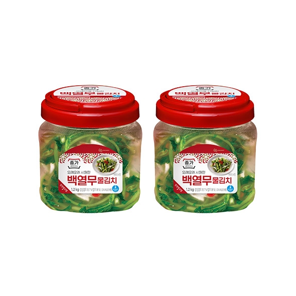 종가 아삭 백열무물김치 1.2kg(PET) x2개