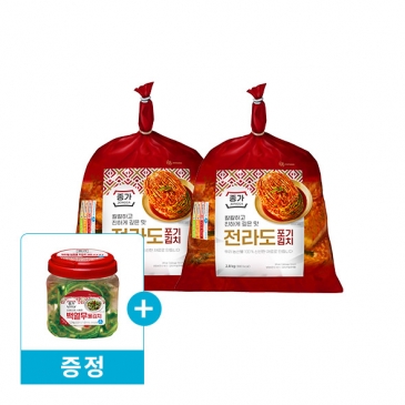 (기획) 종가 전라도 포기김치2.8kgx2개+백열무김치 1.2kg(PET)g 증정