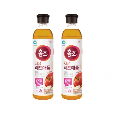 [50% 추가적립]청정원 홍초 레드애플 저당(기능성) 900ml x2개