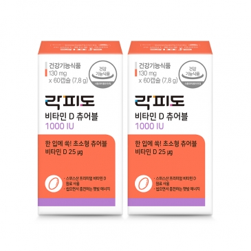 락피도 비타민 D 츄어블 1000IU (60캡슐) /60일분, 2ea