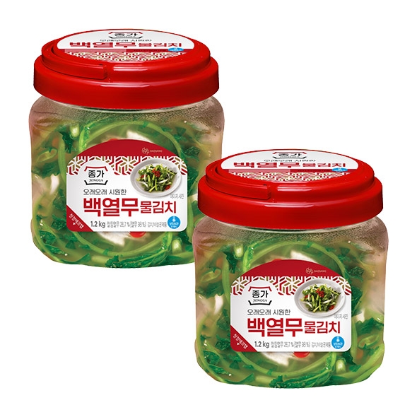 [타임특가] 종가 아삭 백열무물김치 1.2kg(PET) x2개