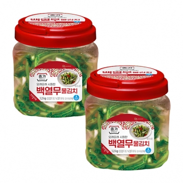 [타임특가] 종가 아삭 백열무물김치 1.2kg(PET) x2개