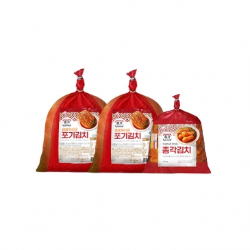 종가 생생유산균 포기김치 3.2kg x2개+총각 2.3kg