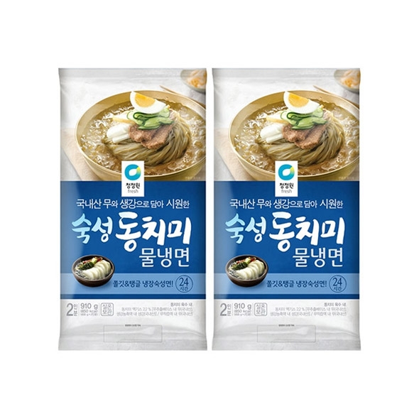 청정원 동치미 물냉면 910g(2인분) x2개