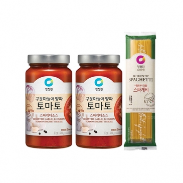 청정원 토마토 스파게티소스 600g(4인분) x2개 + 청정원 스파게티면 500g(5-6인분)