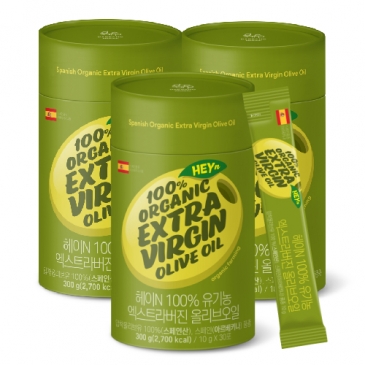 대상웰라이프 헤이N 100% 유기농 엑스트라버진 올리브오일 (10gx30포) 3박스