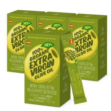 대상웰라이프 헤이N 100% 유기농 엑스트라버진 올리브오일 (10gx14포) 4박스
