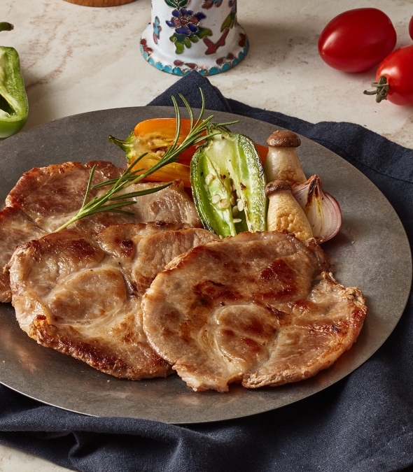미트프로젝트 허브 먹은 돼지 목살 구이용 400g (냉장, 캐나다산)