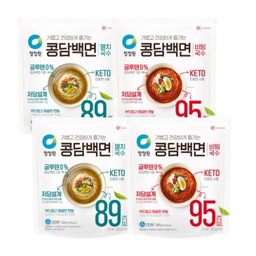 [타임특가][청정원] 콩담백면 멸치국수 404gx2개+비빔국수 380gx2개