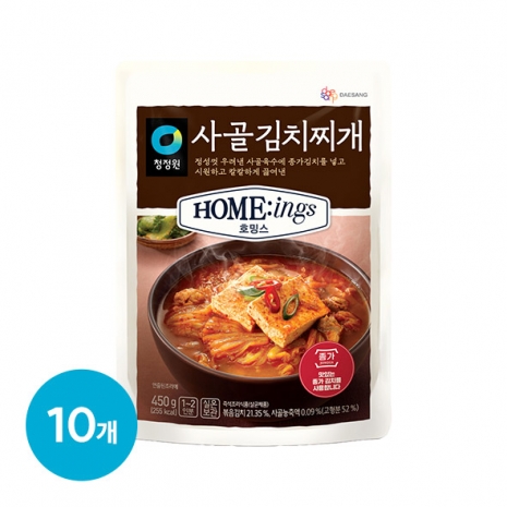(주말특가)청정원 호밍스 사골 김치찌개 450g x10개/4,000P 추가적립